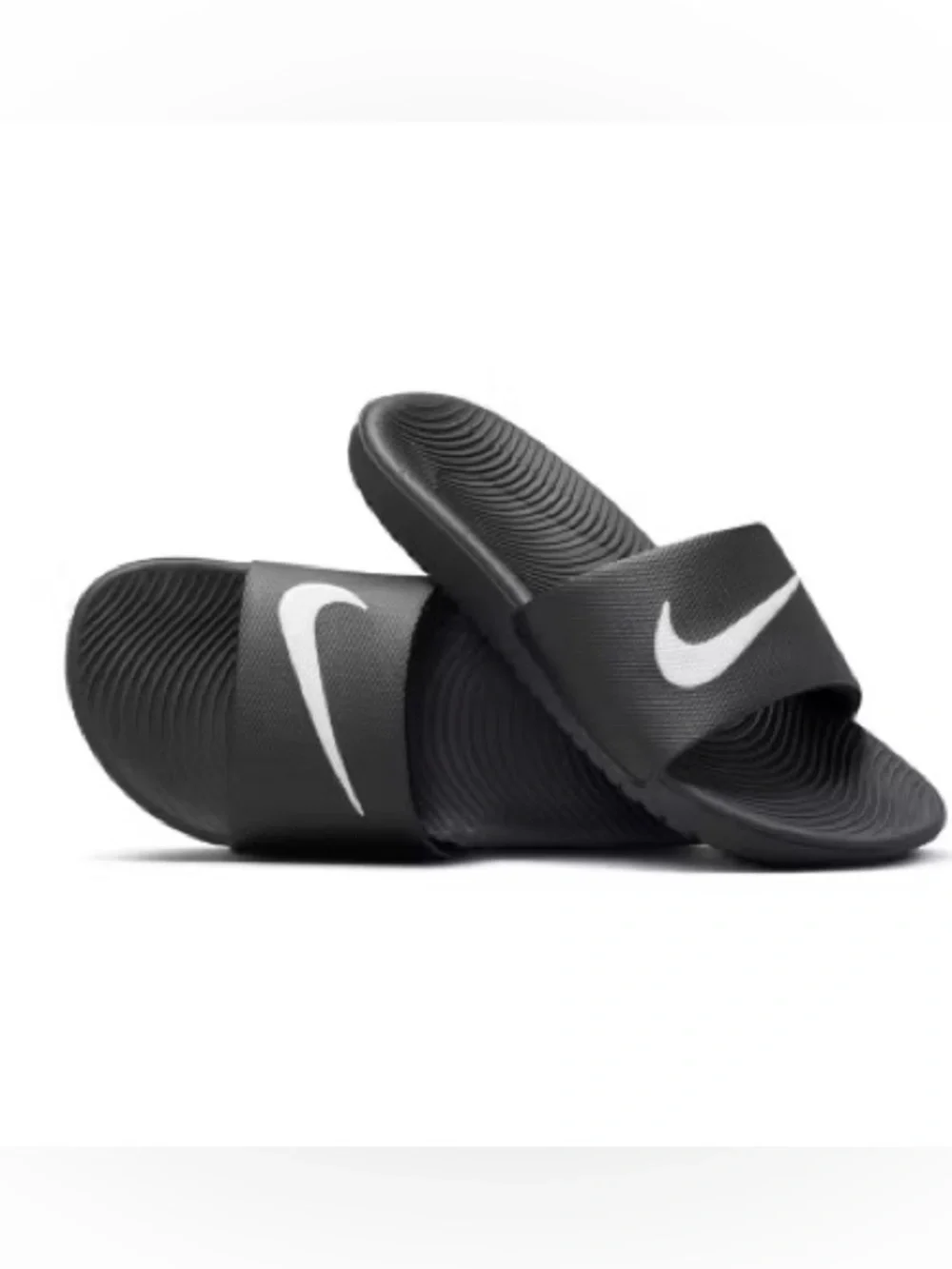 Nike Black & White Slide Sandals Size 7Y